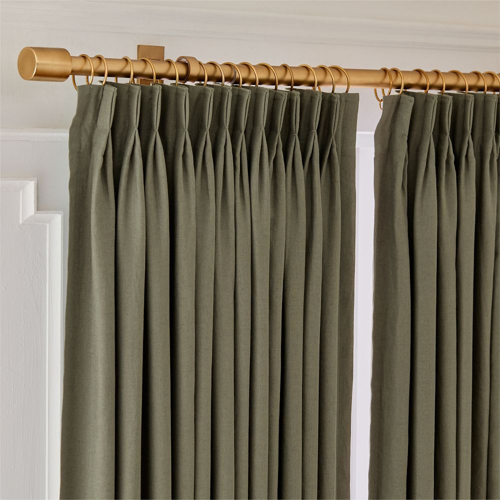 Pleated European Flax Linen Blackout Curtain | West Elm (US)