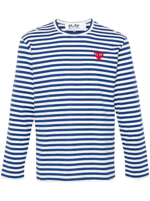 striped heart-patch T-shirt | Farfetch Global