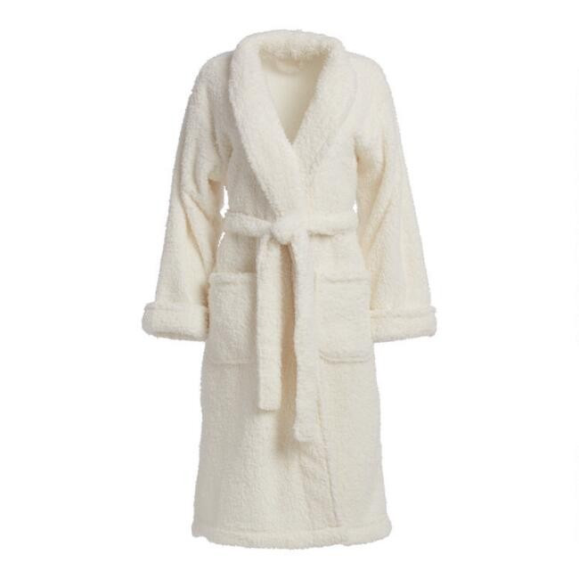 White Faux Sherpa Robe | World Market