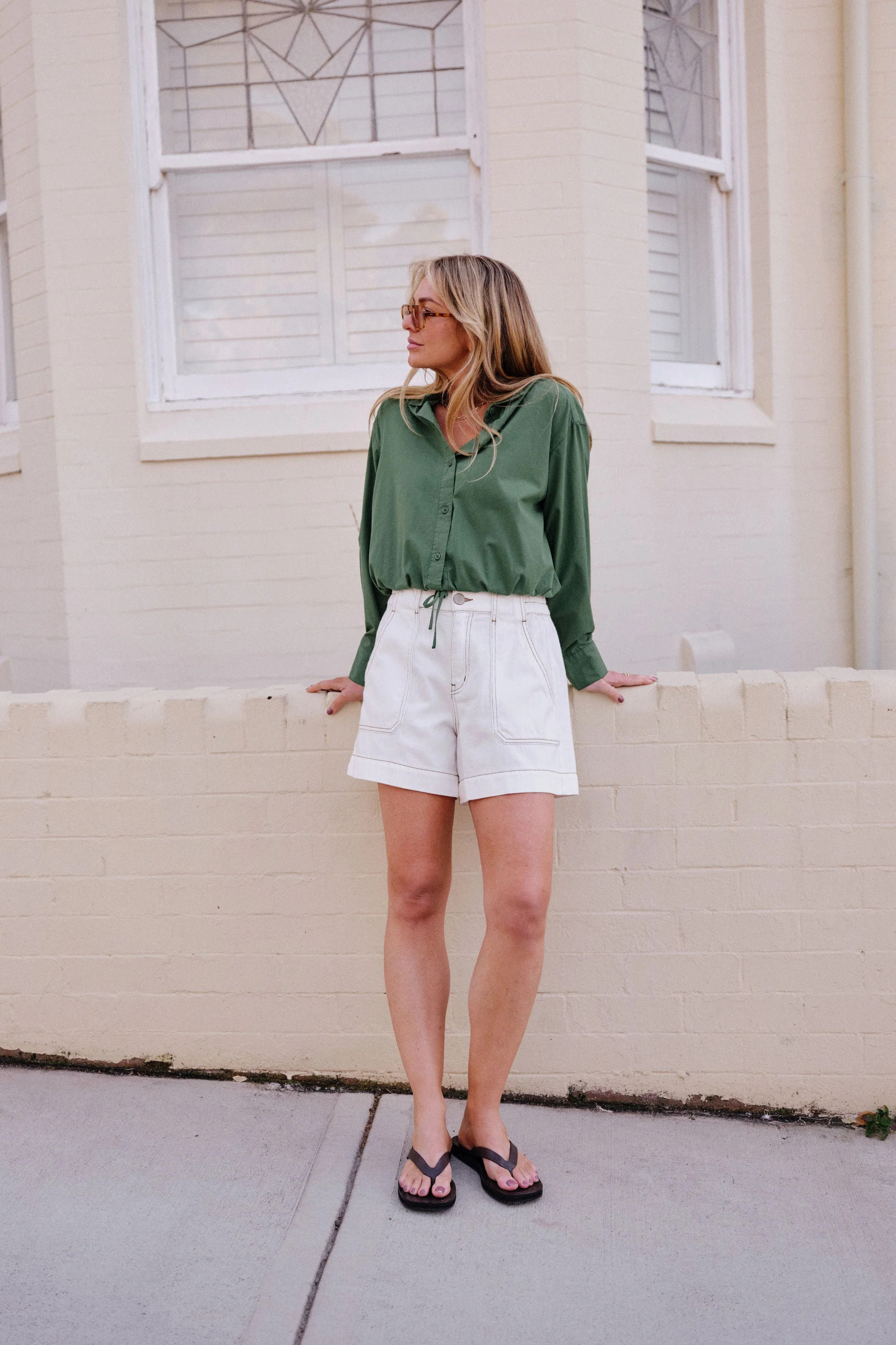 Clover Tie Shirt - Basil | Ceres Life