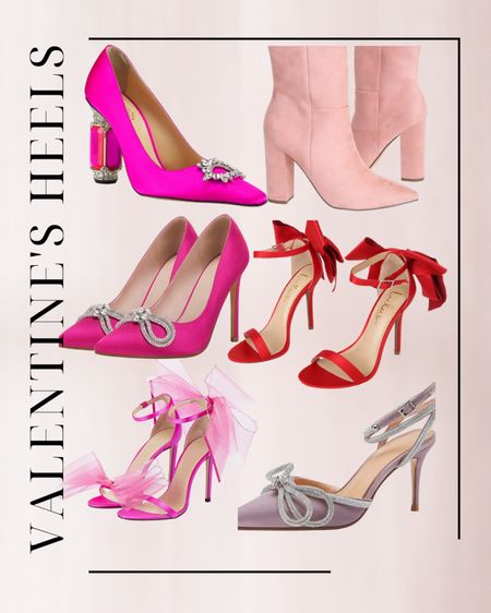 Valentines heels, rhinestones, bows, booties, pink, red 

#LTKshoecrush #LTKSeasonal #LTKunder100