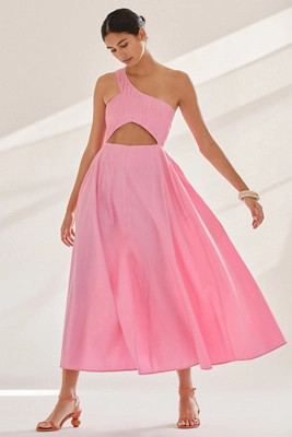 Cut-Out One-Shoulder Midi Dress | Anthropologie (US)