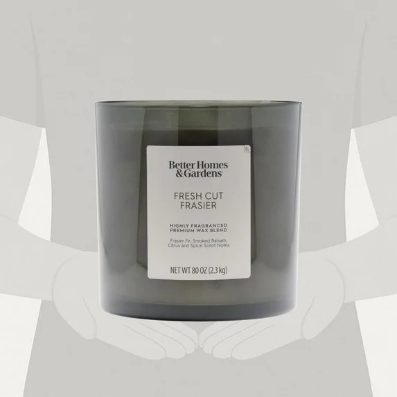 Better Homes & Gardens Fresh Cut Frasier Scented 4-Wick 80oz (2.26 kg) Large Oversized Jar Candle | Walmart (US)