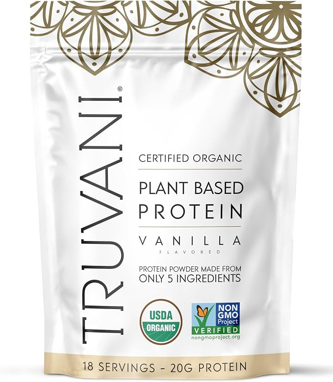 Truvani Organic Plant Based Protein Powder | Vanilla | 20g Pea Protein | 18 Servings | Vegan & Ke... | Amazon (US)