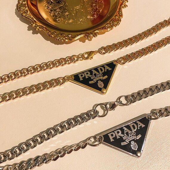 Vintage Reworked Designer Badge Pendant Gold Chain Necklace | Etsy | Etsy (US)