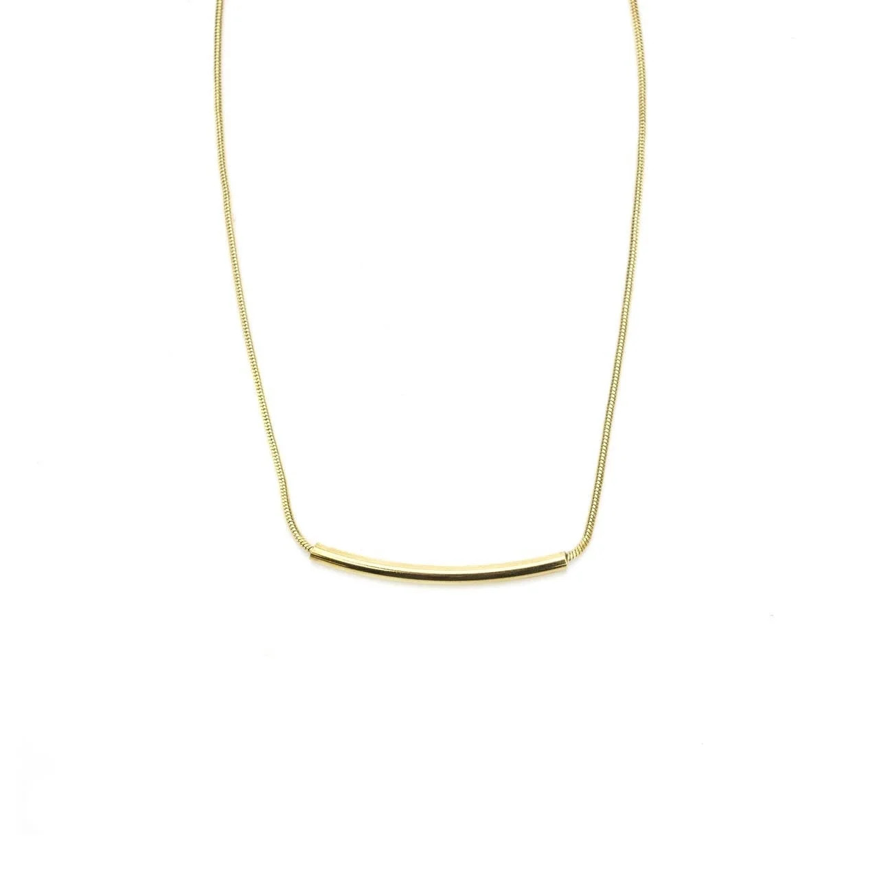 Dainty Curved Bar Pendant Necklace - Minimalist Gold Tone Fashion Jewelry Necklace Gold | Walmart (US)