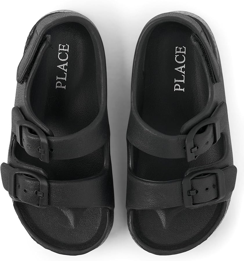 The Children's Place Baby Boys and Toddler Everyday Double Buckle Slide Sandals with Backstrap | Amazon (US)
