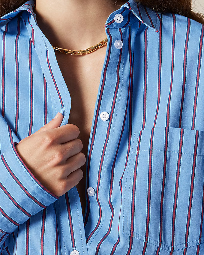 Étienne oversized shirt in striped cotton poplin | J. Crew US