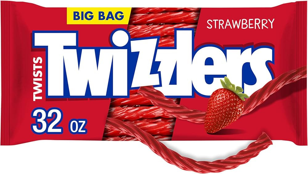 TWIZZLERS Twists Strawberry Flavored Licorice Style, Chewy Candy Big Bag, 32 oz | Amazon (US)