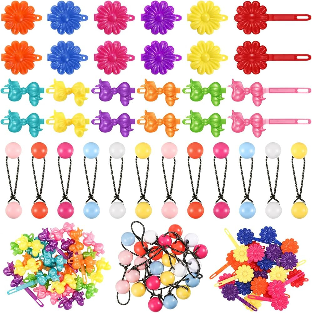 Giegxin 60 Pcs Self Hinge Hair Barrettes Ball Bubble Hair Accessories for Girls Set Plastic Girls... | Amazon (US)