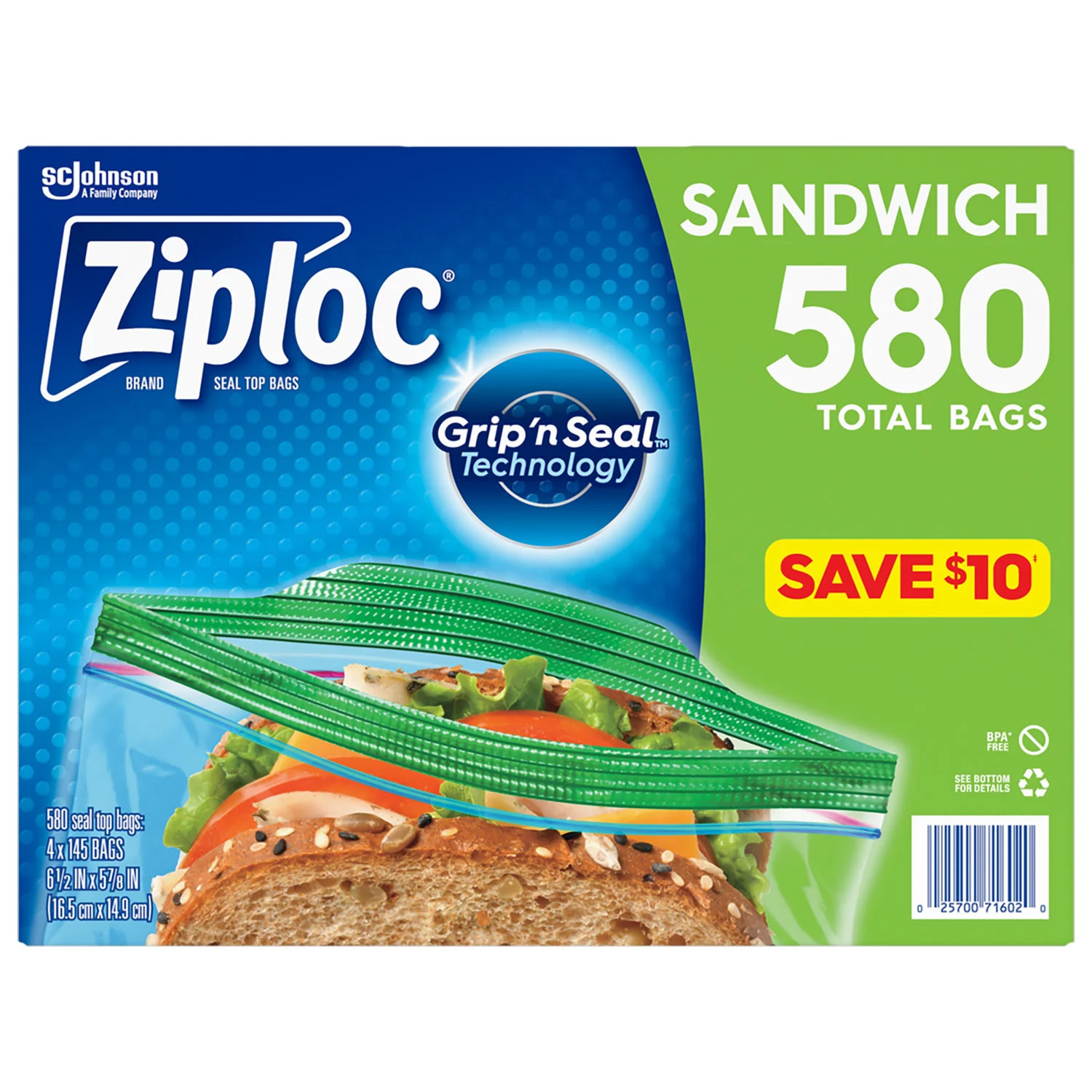 Ziploc Easy Open Tab Sandwich Bags, 580 ct. | Sam's Club
