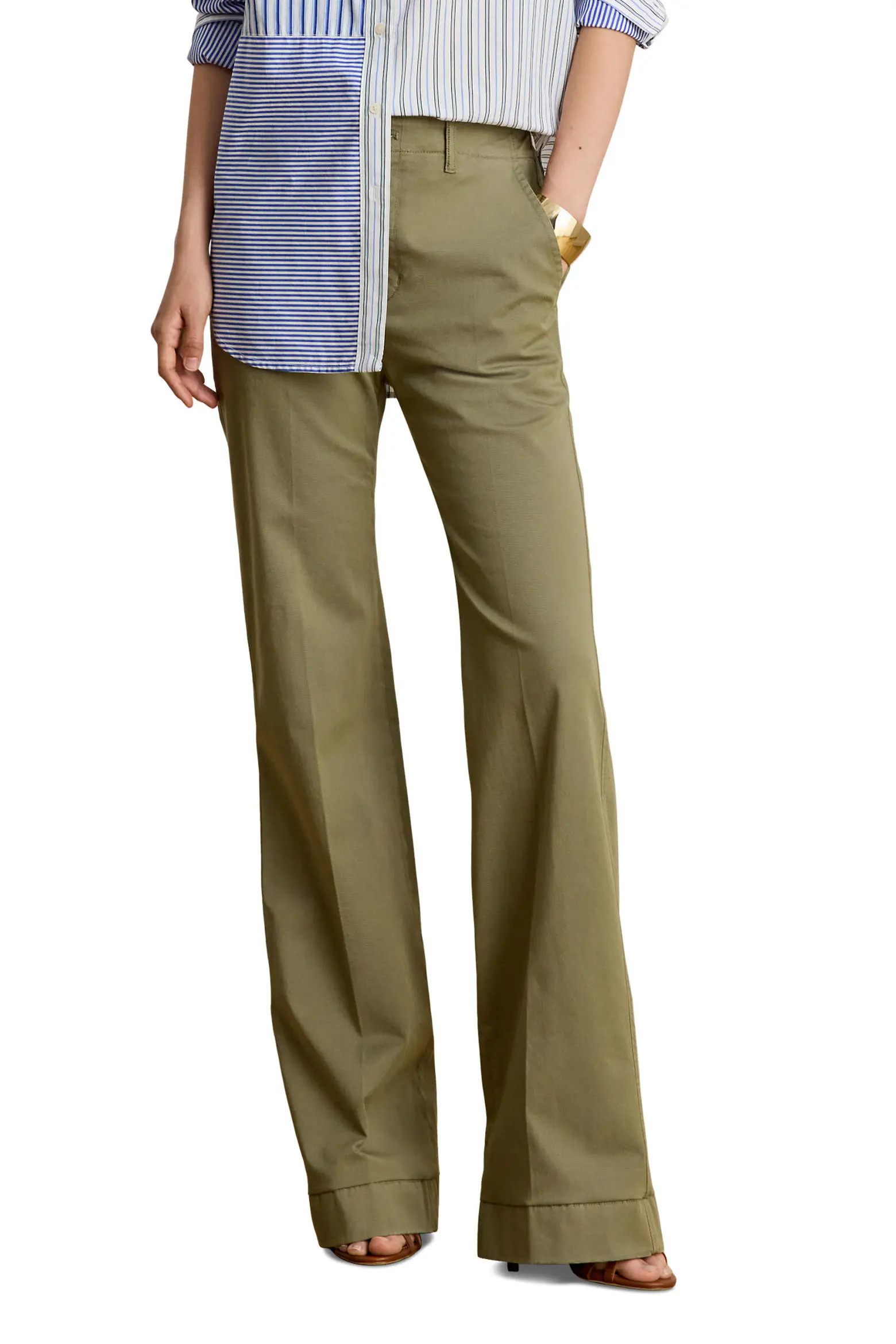 Stretch Cotton Flare Leg Chinos (Women) | Nordstrom | Nordstrom