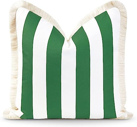 Hofdeco Premium Coastal Patio Indoor Outdoor Pillow Cover Only, 20"x20" Water Resistant for Backy... | Amazon (US)