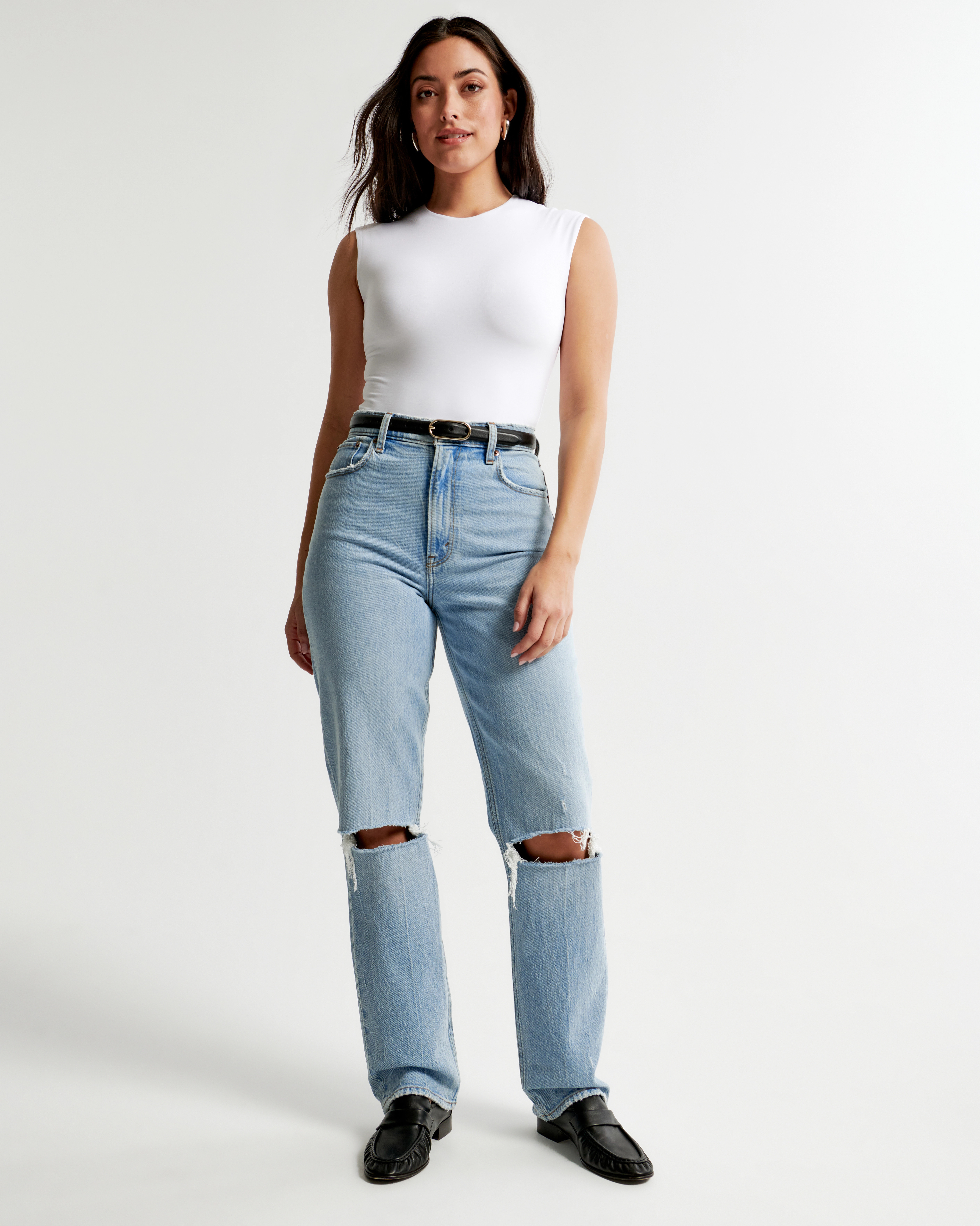 Curve Love Ultra High Rise 90s Straight Jean | Abercrombie & Fitch (US)