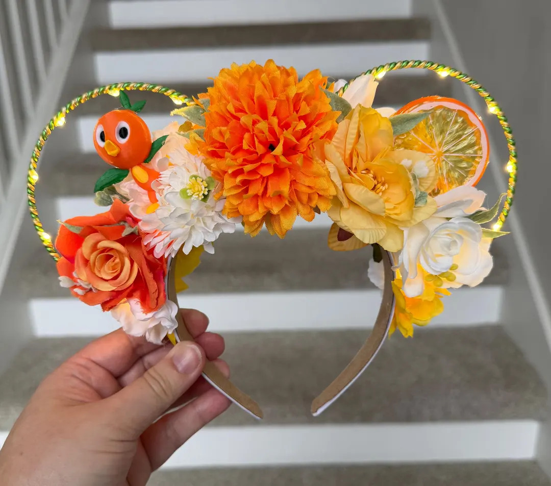Orange Bird Inspired Mouse Ears | Floral Wire Epcot Flower and Garden Festival Mickey Headband - ... | Etsy (US)