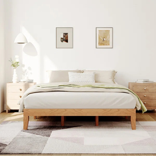 Solid Rubberwood Platform Bed | Wayfair North America