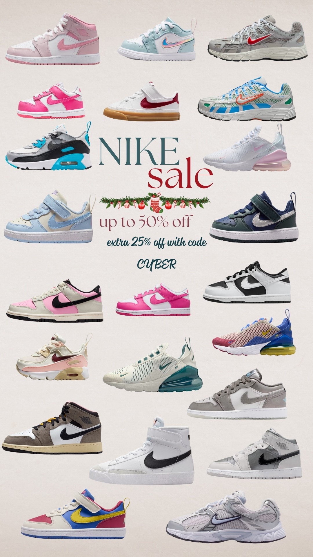 Nike Sale! Up to 50% off and an extra 25% off with code CYBER!



Nike, Nike Sale, Shoes, Sneakers

#LTKKids #LTKGiftGuide #LTKSaleAlert