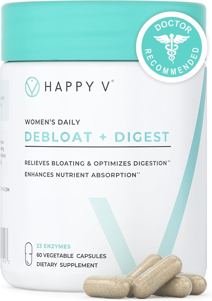 Happy v Debloat + Digest – Digestive Enzymes for Women to Support Bloating, Gas, Constipation, ... | Amazon (US)