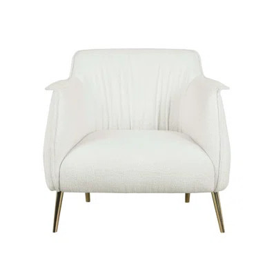 Luxury Furniture 1Pc Accent Chair Beautiful Boucle Upholstery Metal Legs Elegant Look | Wayfair North America