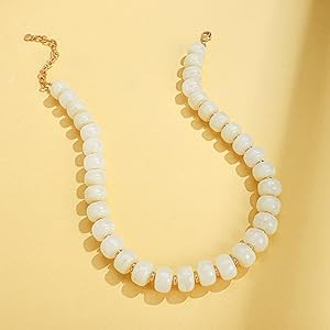 LILIE&WHITE Resin Chunky Beaded Necklace for Women Minimalistic Modern Statement Necklace Jewelry... | Amazon (US)