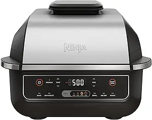 Ninja EG201 Foodi 6-in-1 Indoor Grill with Air Fry, Roast, Bake, Broil, & Dehydrate, 2nd Generati... | Amazon (US)