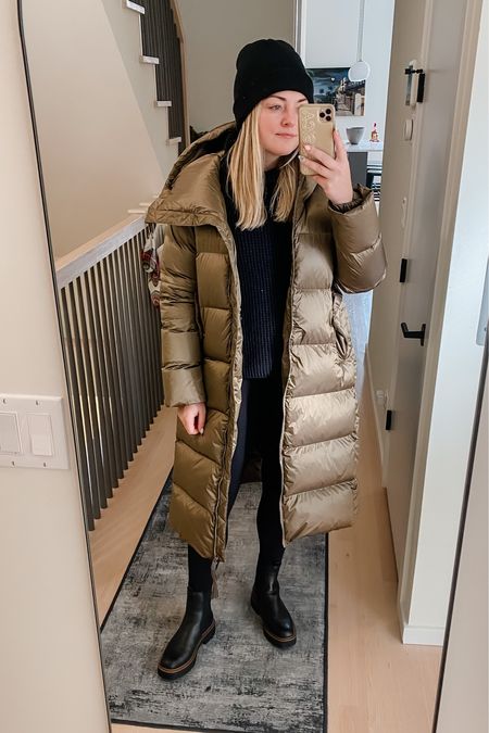 Metallic puffer coat in the prettiest bronze / olive color. Runs large! I’m in the small.
Waterproof lugsole boots are my new favorites — TTS, but I’d go up a half size if you’re on the fence because they are narrow. Also available in wide!
Thick black turtleneck sweater under $100 - tts. 
Amazon leggings under $30. I’m in the small, I’d size down if you’re in between.

#LTKunder100 #LTKshoecrush #LTKSeasonal