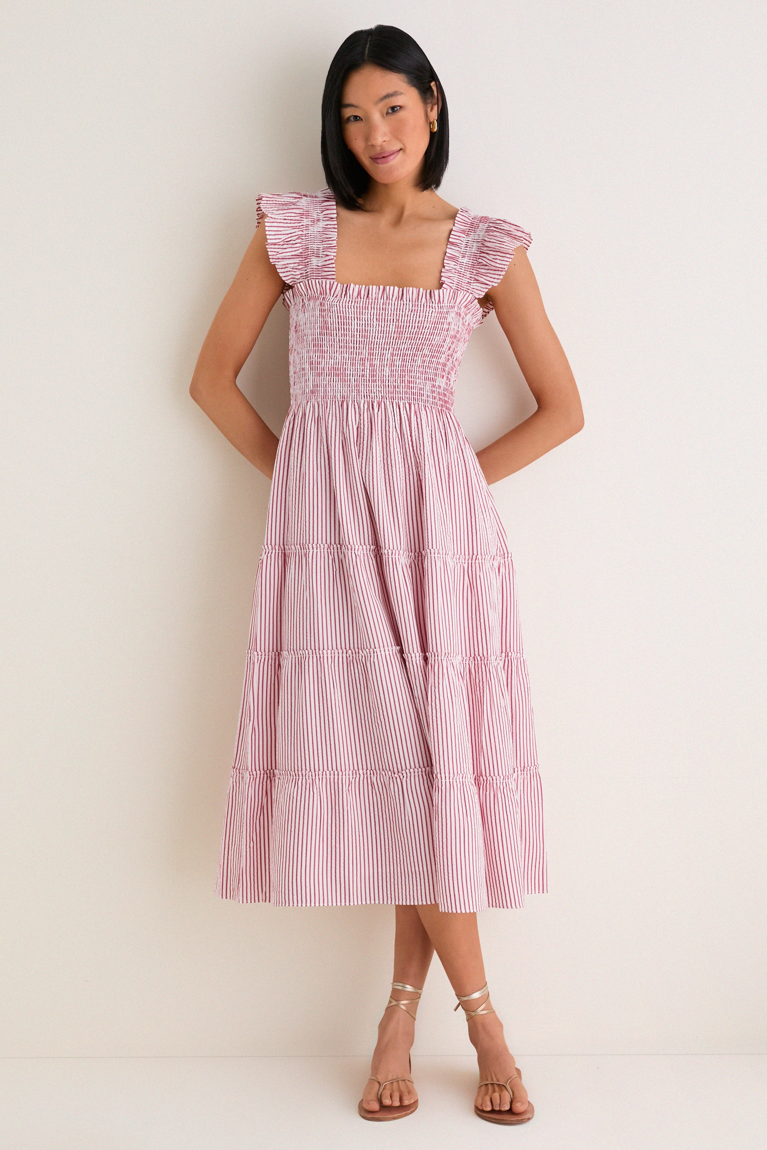 Red Ticking Stripe Ellie Nap Dress | Tuckernuck (US)