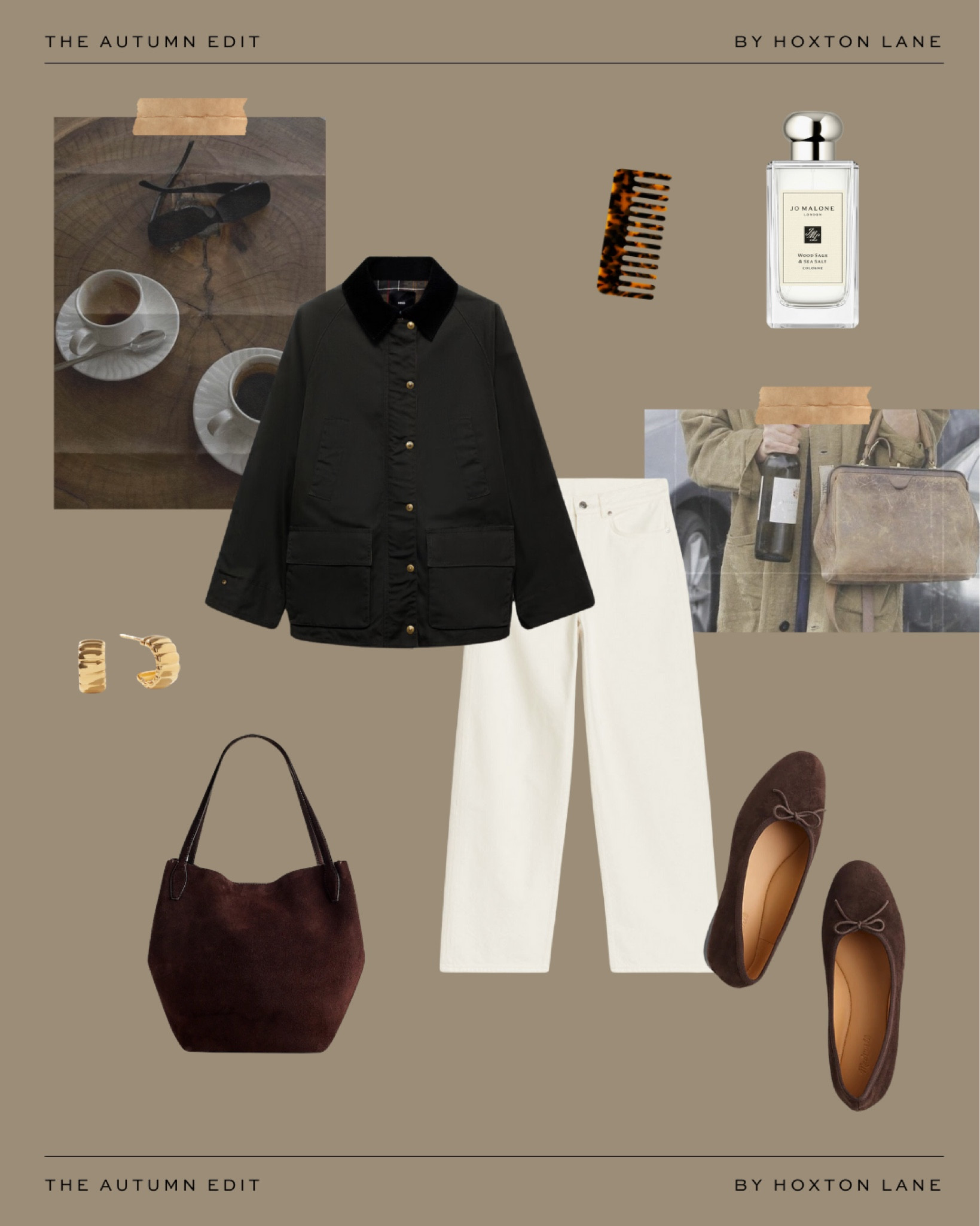 Barn jacket outfit ideas for fall - we love this Barbour jacket paired with classic white jeans, suede ballet flats, and a suede brown tote 🤎

#LTKSeasonal #LTKItBag #LTKFindsUnder100