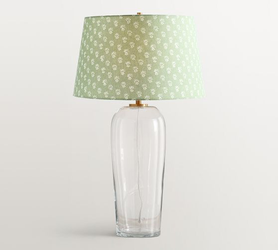 Carter Glass Table Lamp with Kravet Petite Floral Shade (29") | Pottery Barn (US)