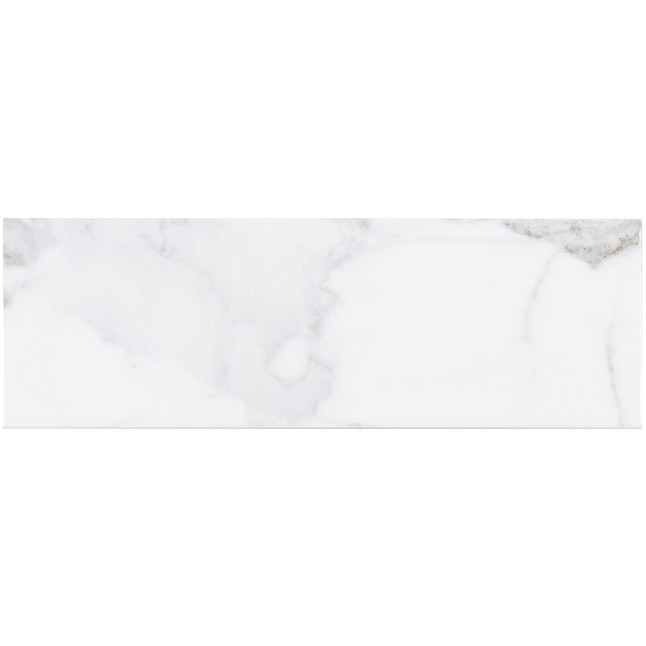 Satori  4 x 12 in Regent Statuario Glossy Ceramic Wall Tile | Lowe's