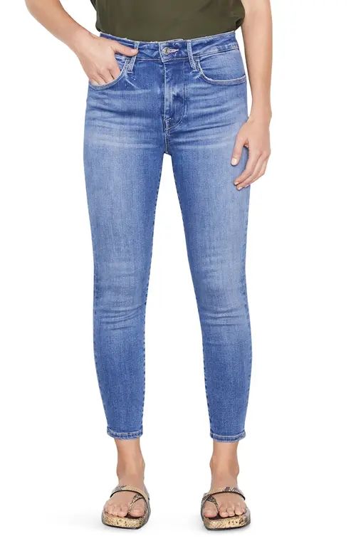 FRAME Le One Skinny Organic Cotton Blend Crop Jeans in Sapphire at Nordstrom, Size 0 | Nordstrom
