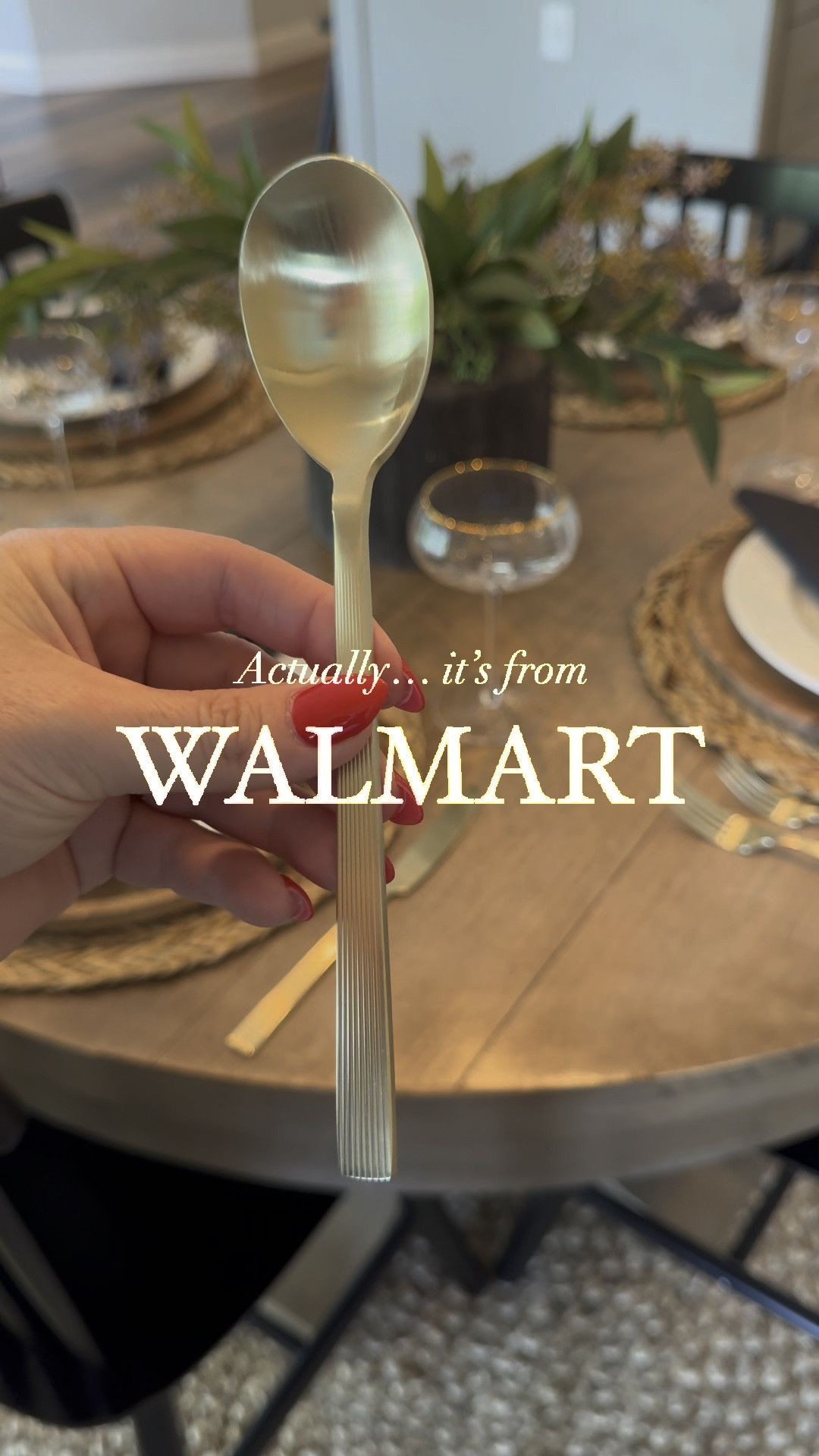 Bring instant elegance to your dining table with this stunning gold flatware from Walmart, by BHG! 

- also comes in matte black! 

#LTKVideo #LTKHome #LTKFindsUnder50