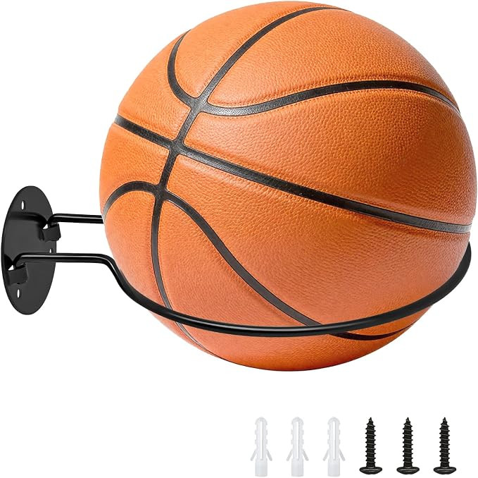 Wall Mounted Sports Ball Holder – Sturdy Metal Ball Storage Rack for Basketball, Soccer, Volley... | Amazon (US)