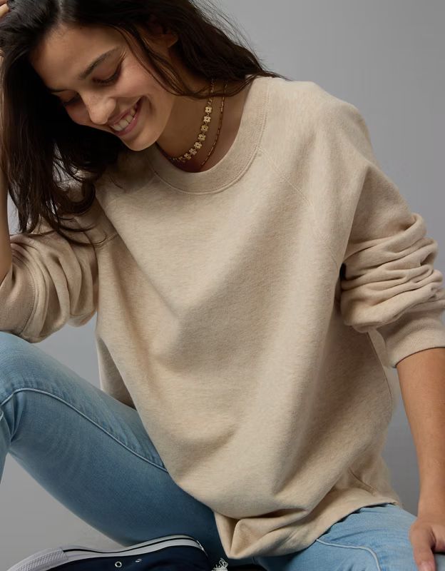 AE Oversized Crew Neck Sweatshirt | American Eagle Outfitters (US & CA)