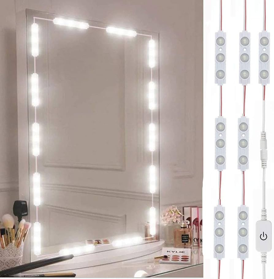 Led Vanity Mirror Lights, Hollywood Style Vanity Make Up Light, 10ft Ultra Bright White LED, Dimm... | Amazon (US)