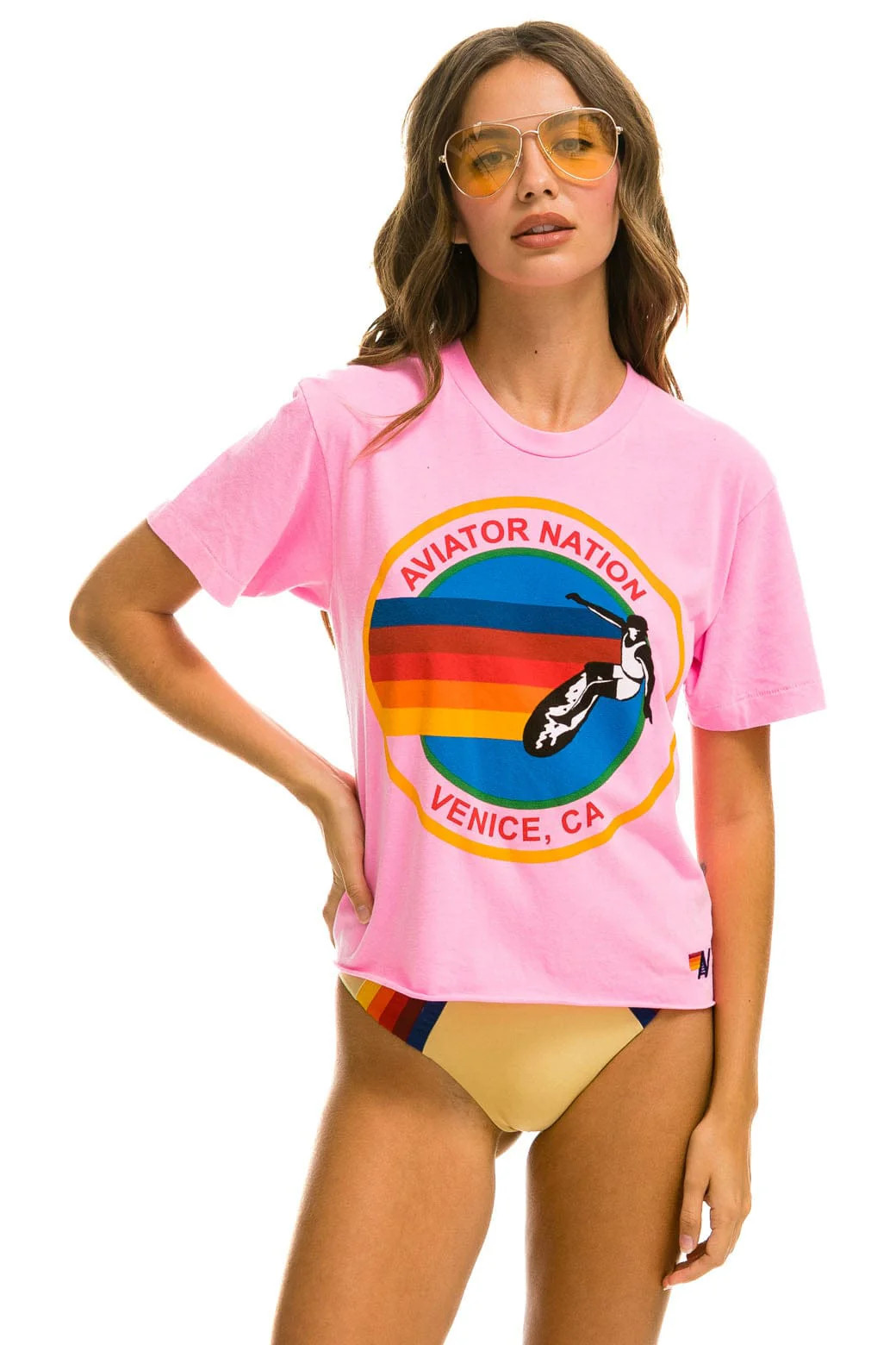 SIGNATURE BOYFRIEND TEE - NEON PINK | Aviator Nation