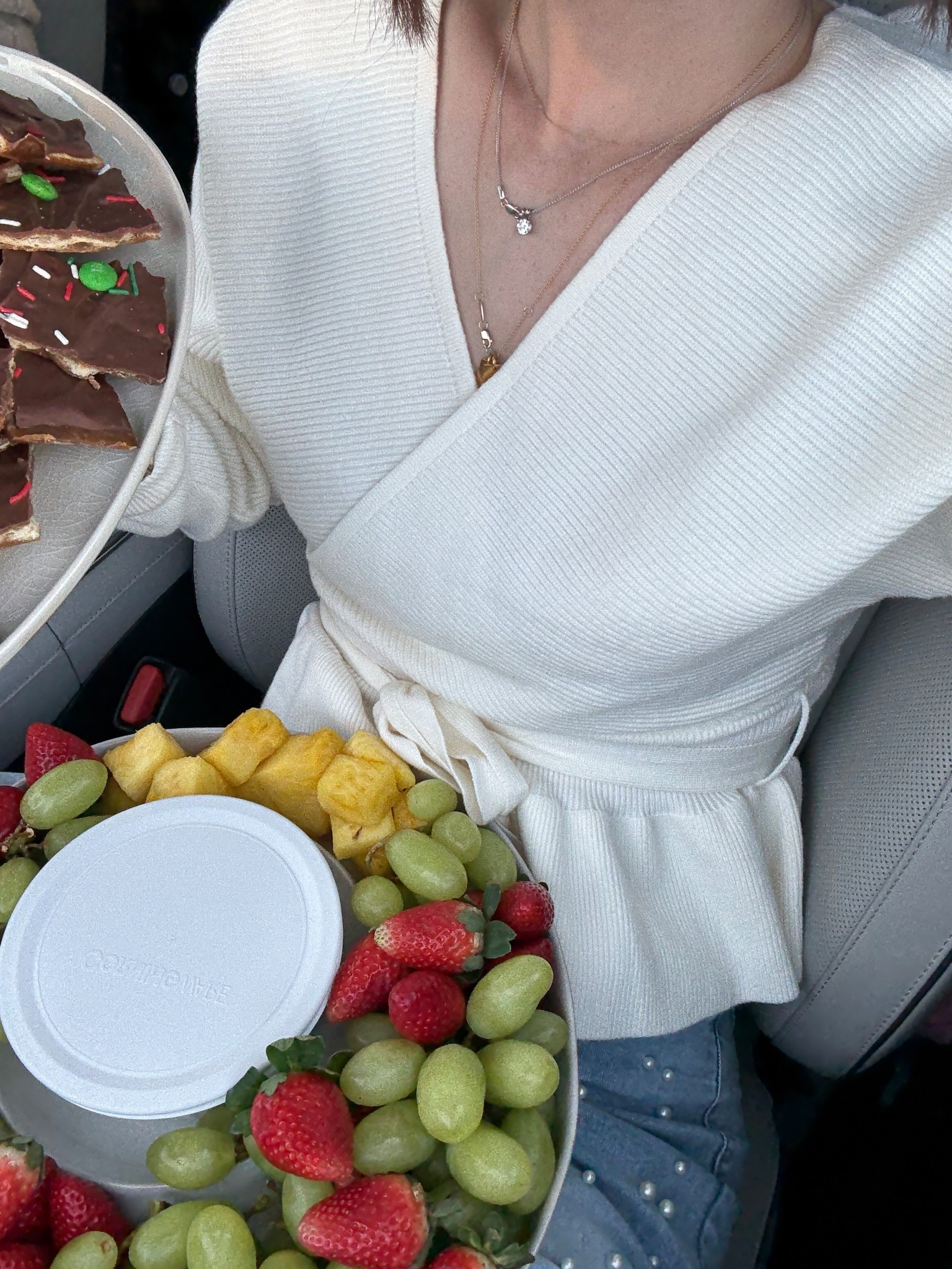 Wrap sweater // wearing s 

nursing friendly 

#LTKSeasonal #LTKootd #LTKgrwm