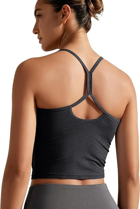 ODODOS Women's Slim Racerback Cropped Tank - odSTRATUM Tech Sports Bra, Ultra Soft UPF 50+ Cami T... | Amazon (US)