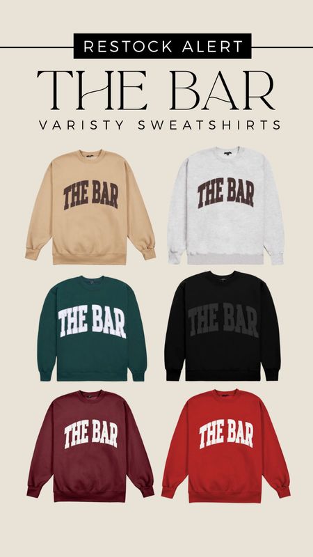 The bar varsity restock is live! RUN. I get size Large or XL (pregnant) and M in pants 