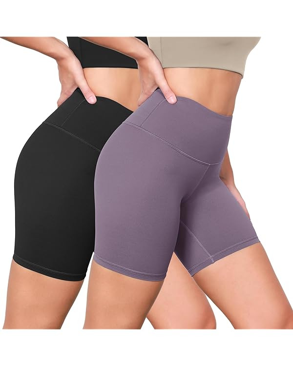 ODODOS ODLEX 2-Pack High Waist Workout Shorts for Women Tummy Control Workout Gym Athletic Biker ... | Amazon (US)