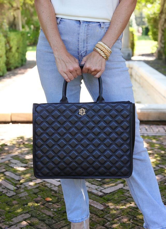 Niall Tote Black Quilted DQ | Caroline Hill