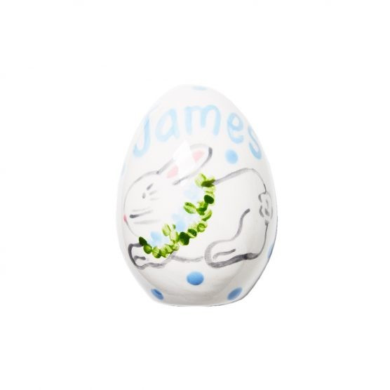 Caroline & Co Personalized Hand Painted Bunny Egg – Blue | The Tot