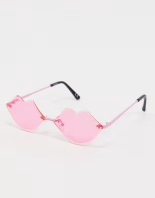 ASOS DESIGN lips sunglasses in hot pink | ASOS US