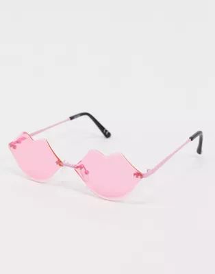 ASOS DESIGN lips sunglasses in hot pink | ASOS US