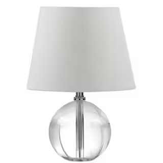 SAFAVIEH Mable 14 in. Clear Globe Table Lamp with Off-White Shade LIT4368A - The Home Depot | The Home Depot