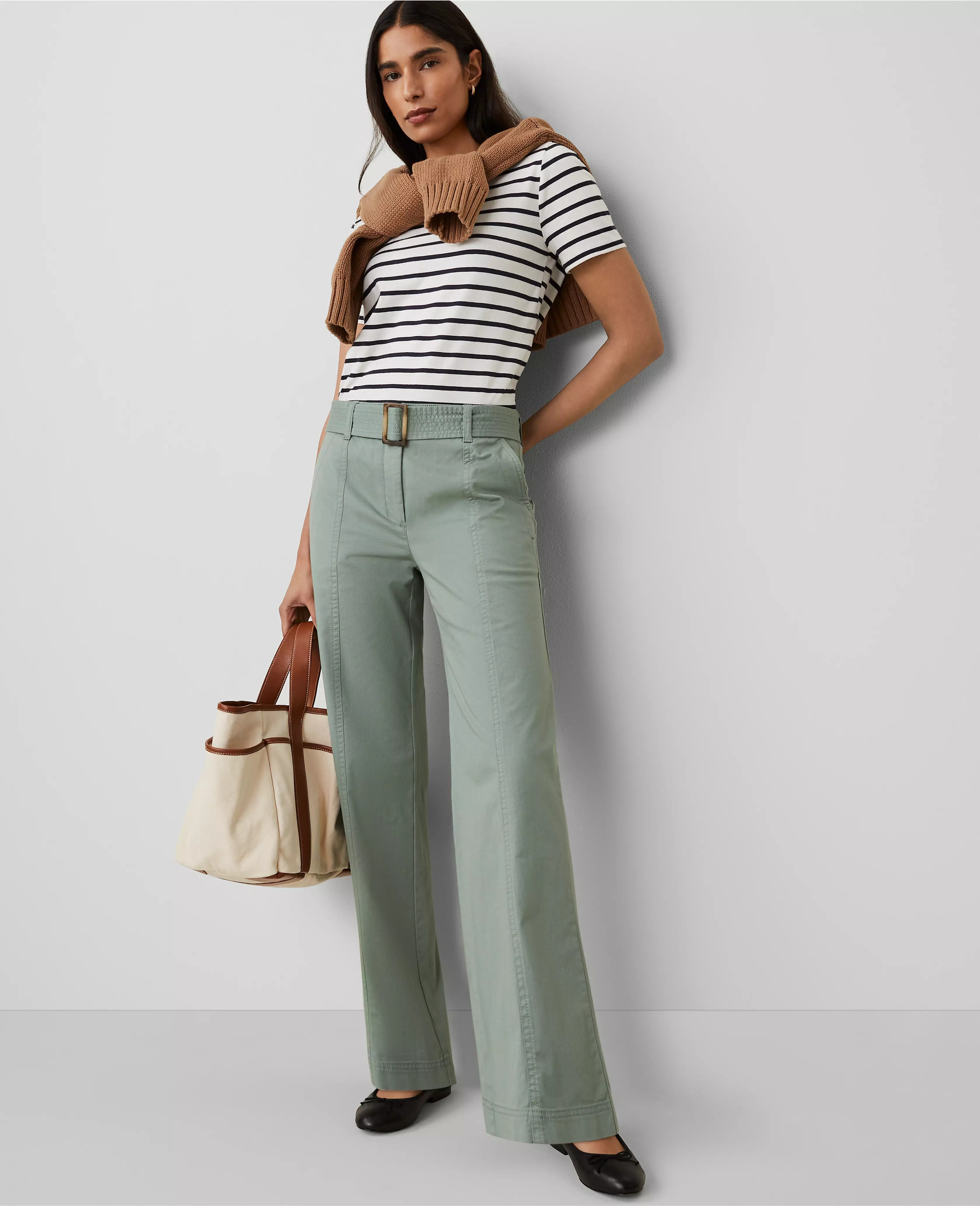 Weekend Collection Belted Utility Pant | Ann Taylor