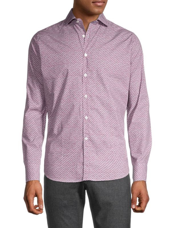 Geometric-Print Cotton Shirt | Saks Fifth Avenue OFF 5TH
