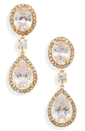 Pavé Cubic Zirconia Teardrop Earrings | Nordstrom Rack