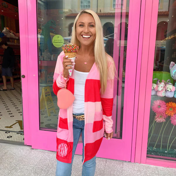 Monogram Cupid Colorblock Cardigan | I Love Jewelry