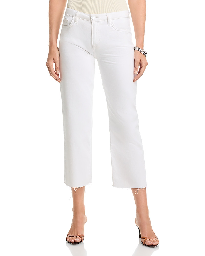 L'Agence Wanda High Rise Crop Wide Leg Jeans in Blanc | Bloomingdale's (US)